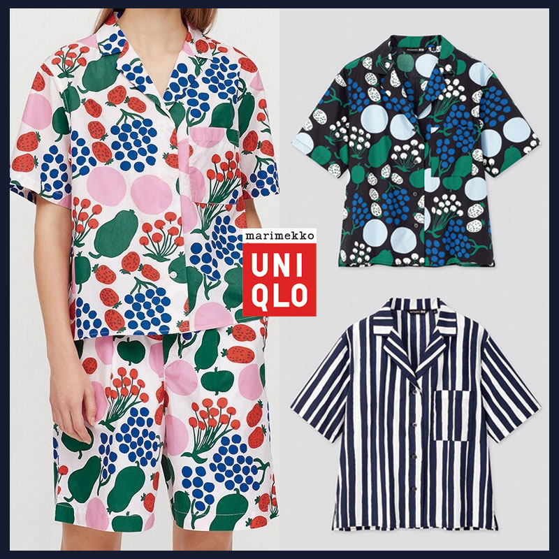 韓国限定コラボ日本未発売 [UNIQLO X Marimekko] マリメッコ 半袖 シャツ 夏 レディース メンズ 韓国ファッション