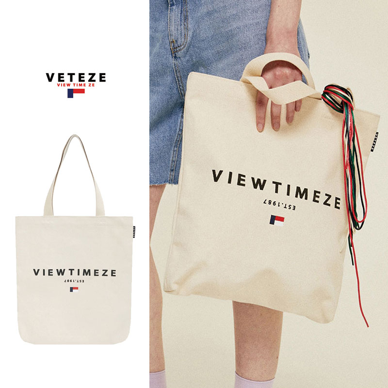 [VETEZE] Heritage Eco bag ベテゼ エコバック 綿100 トートバッグ ショルダーバッグ レディース メンズ 韓国ファッション