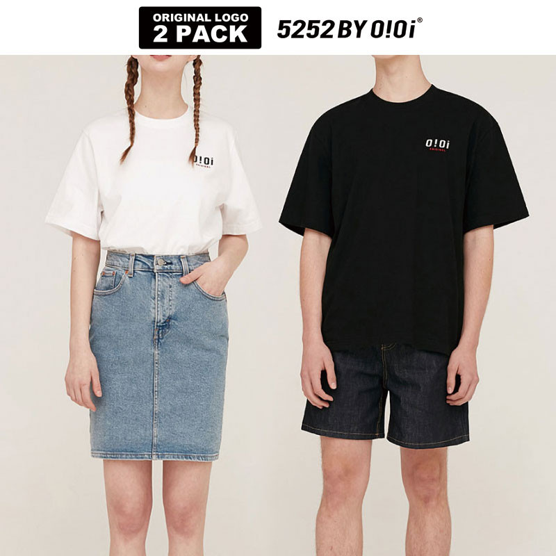 [OIOI] ORIGINAL LOGO 2 PACK T-SHIRTS 半袖 Tシャツ uネック 夏 レディース メンズ 韓国ファッション