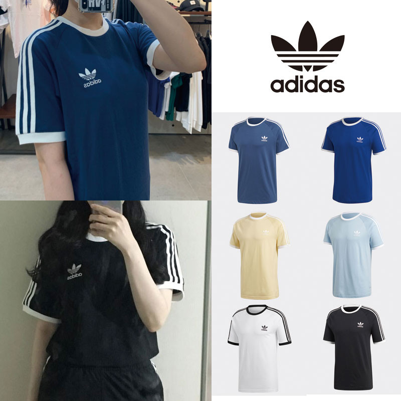 [ADIDAS] 3ST アディダス 半袖 Tシャツ 綿100 オーバーサイズ Uネック レディース メンズ 韓国ファッション