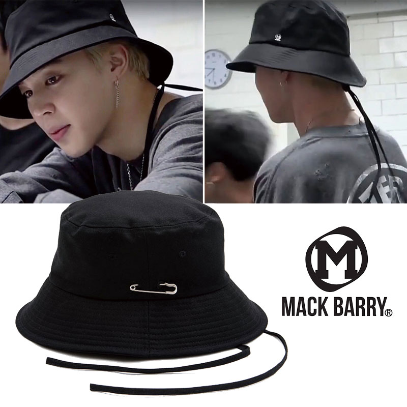 bts 着用 ジミン [MACK BARRY] jimin MCBRY STRAP BUCKET HAT BLACK マクバリー ハット KPOP