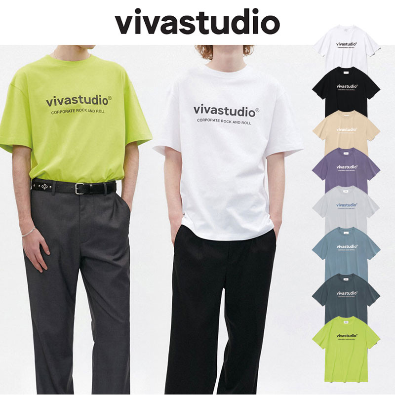 [vivastudio] ORIGINAL LOGO SHORT SLEEVE ビバスタジオ 半袖 Tシャツ オーバーサイズ レディース メンズ 韓国ファッション