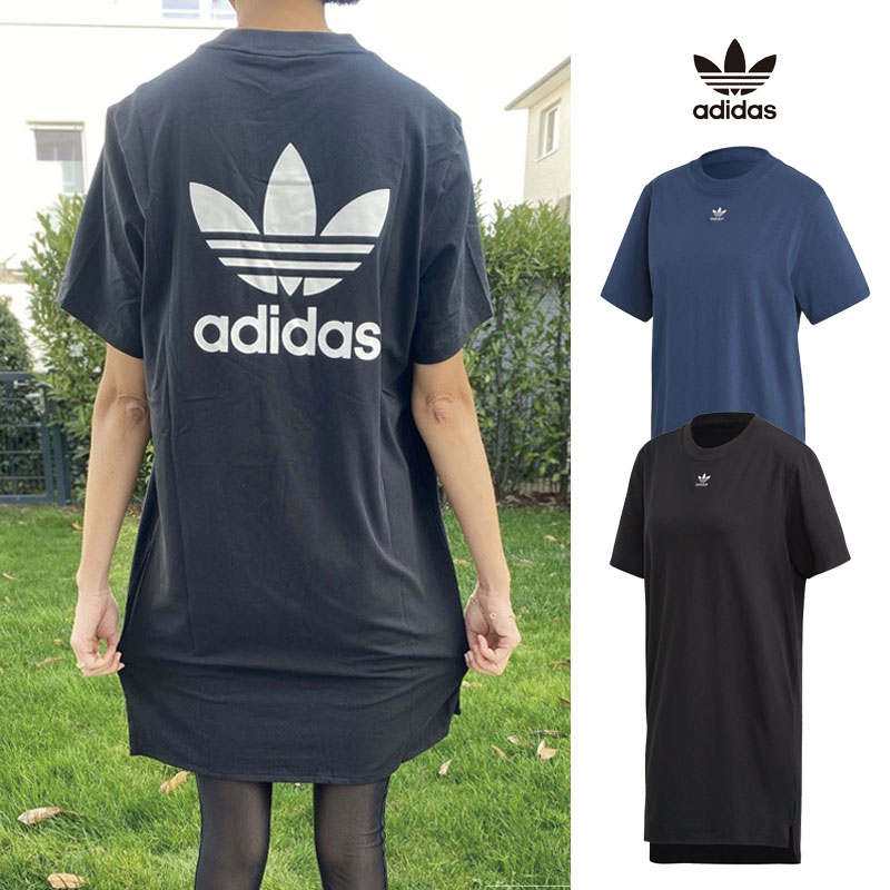 [ADIDAS] FM327 Trefoil Dress アディダス 半袖 Tシャツ ワンピース オーバーサイズ Uネック レディース メンズ 韓国ファッション