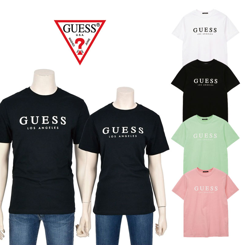 [GUESS] NK2K0355 ゲス 夏 半袖 tシャツ 綿100 1挑発包GUESSのロゴ半袖Tシャツ レディース メンズ トレーナー 大きいサイズ オーバーサイズ