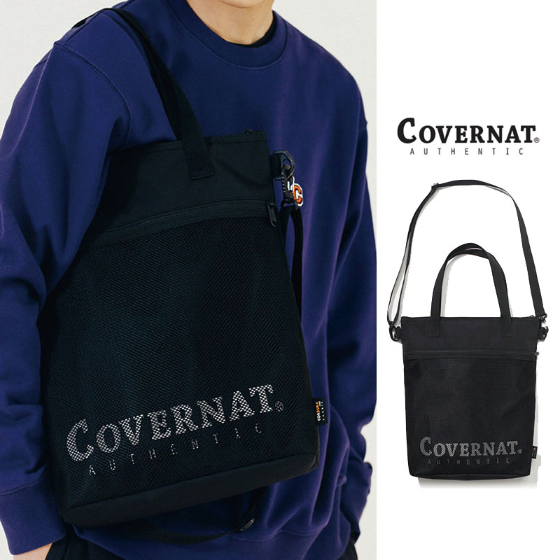 [COVERNAT] C1901BG01BK CORDURA AUTHENTIC LOGO 2WAY TOTE BAG コボナッ トートバック クロスバッグ ショルダーバッグ レディース メンズ