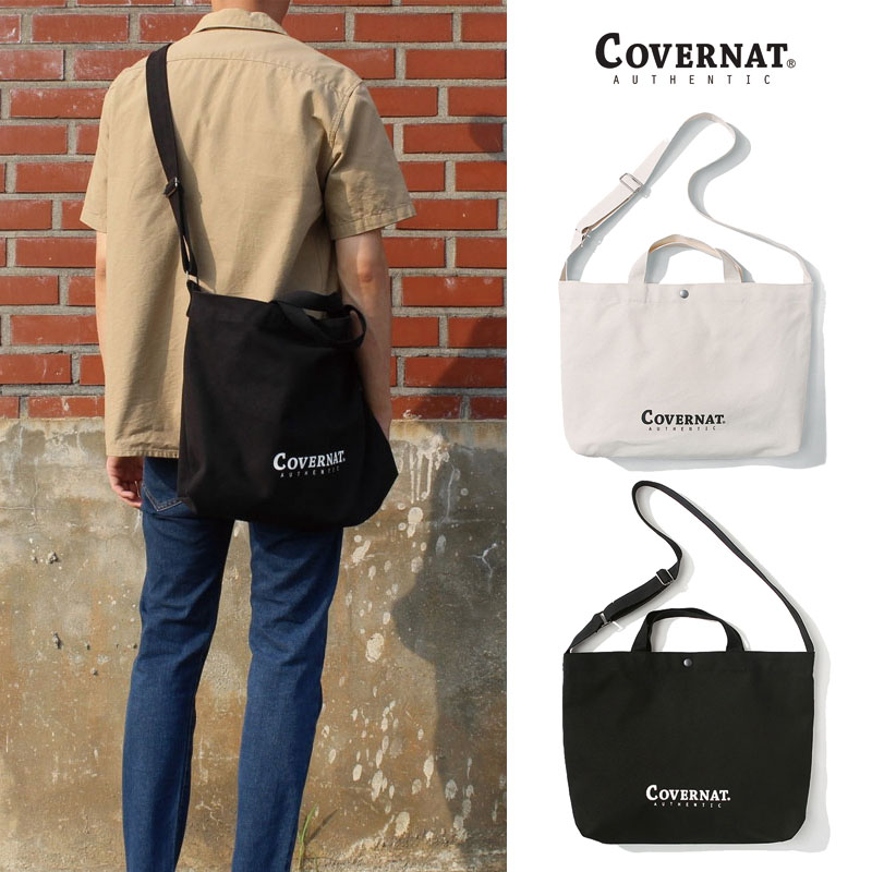 [COVERNAT] C1801BG03 AUTHENTIC LOGO 2WAY BAG コボナッ トートバッグ クロスバッグ ショルダーバッグ レディース メンズ 韓国ファッション