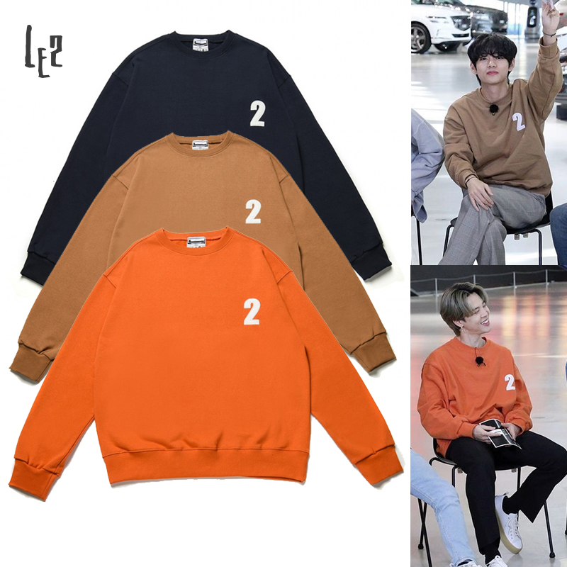 [LE2] BTS 防弾少年団 JIMIN/V 着用 2 Logo Sweatshirt 2ロゴスウェットシャツ長袖