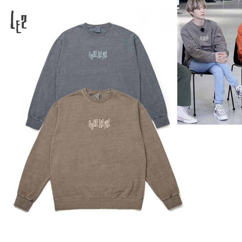 [LE2] BTS 防弾少年団SUGA 着用 Pigment adolescence sweat shirt ピグメントアドレソンズスウェットシャツココア/オールドネイビー