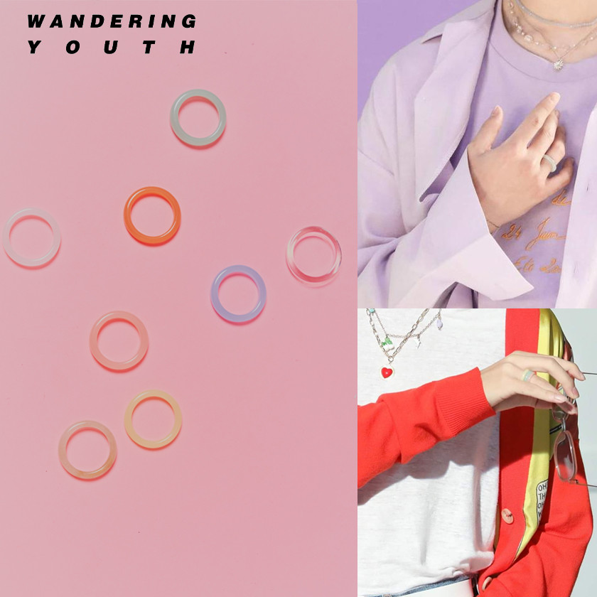 [Wandering Youth] 人気 BTS V JIMIN 着用 ホーマイカリング アクリルの指輪