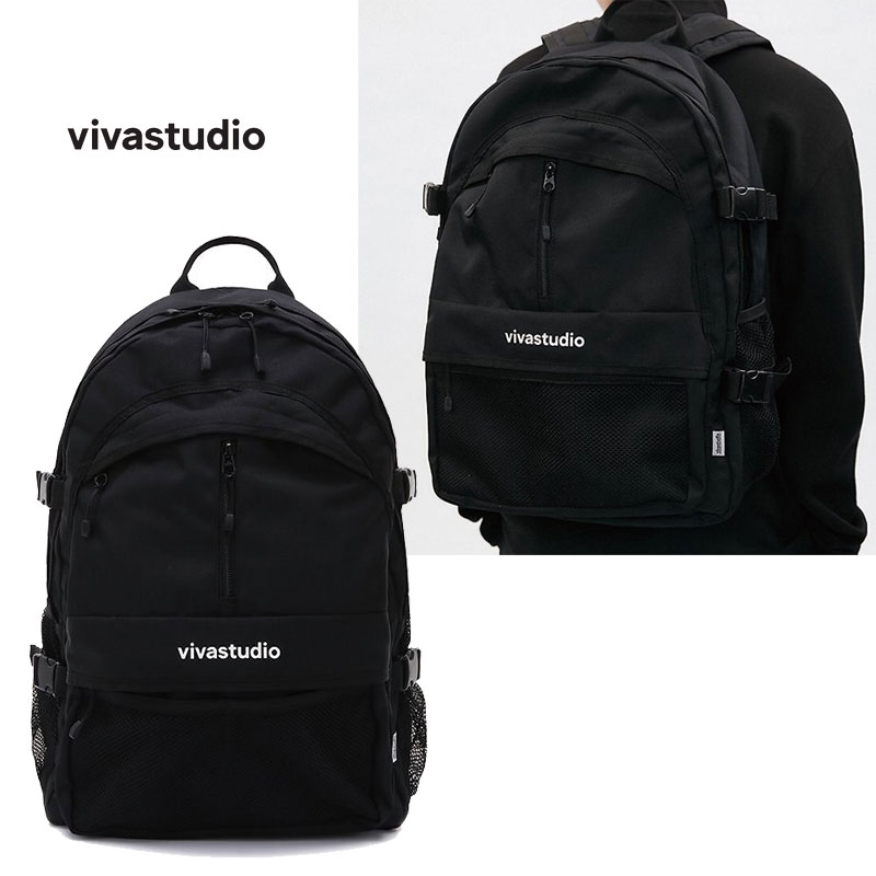 [vivastudio] 人気ビバスタジオ HOLIDAY CORDURA BACKPACK JS ブラックバックパック 大容量