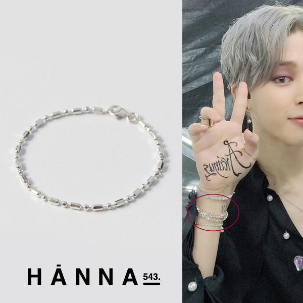 [hanna543]人気 BTS jimin 着用 B562 Silver Bracelet シルバーブレスレット