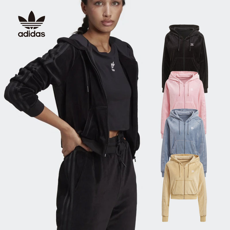 [ADIDAS] Crop Full Zip Hoodie H18827 H18825 H18824 H18826 アディダス アウター パーカー パディング レディース メンズ