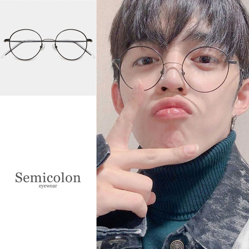 seventeen SCOUPS 着用 [SEMICOLON EYEWEAR] ELRIC BLACK 眼鏡フレーム レディース メンズ 韓国ファッション