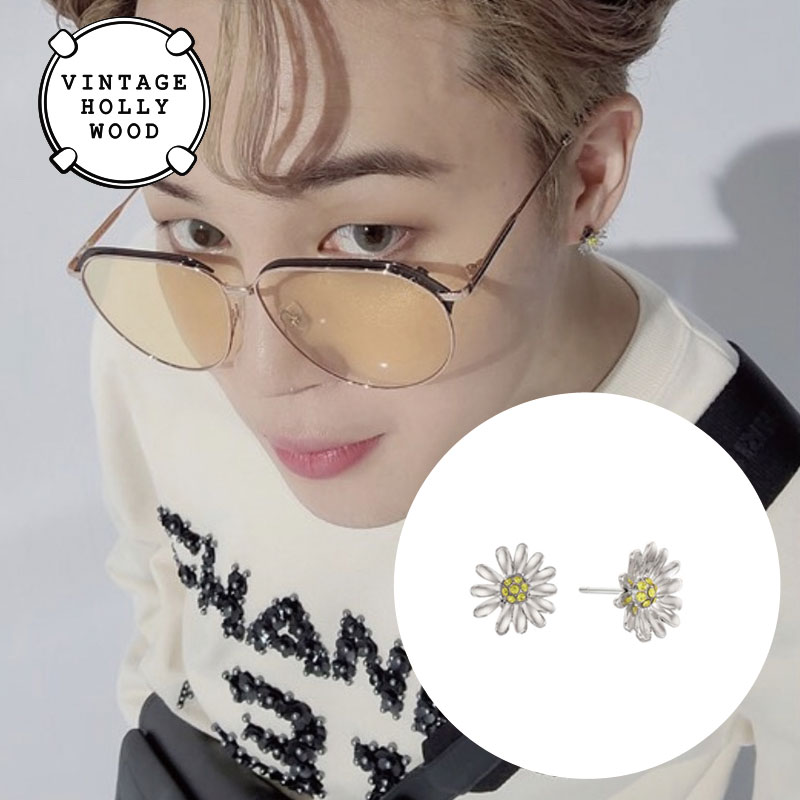 BTS JIMIN 着用!! [Vintage Hollywood] Mini Daisy earring JIMIN 着用 防弾少年団 韓国ファッション