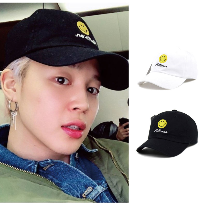 防弾少年団 BTS JIMIN 着用 HELLOMAN BALL CAP ジミン キャップ 帽子 愛用のスマイル帽子