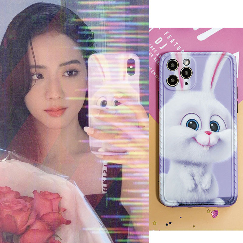 blackpink ジス 着用] Snowball rabbit Violet シリコン ゼリー スマホケース iphone