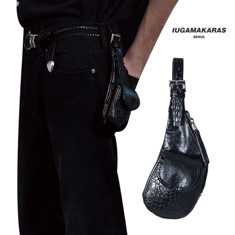 [IUGAMAKARAS] Alligator Leather Belt Case イウガマカラス ウエストベルトケース レディース メンズ 韓国ファッシ