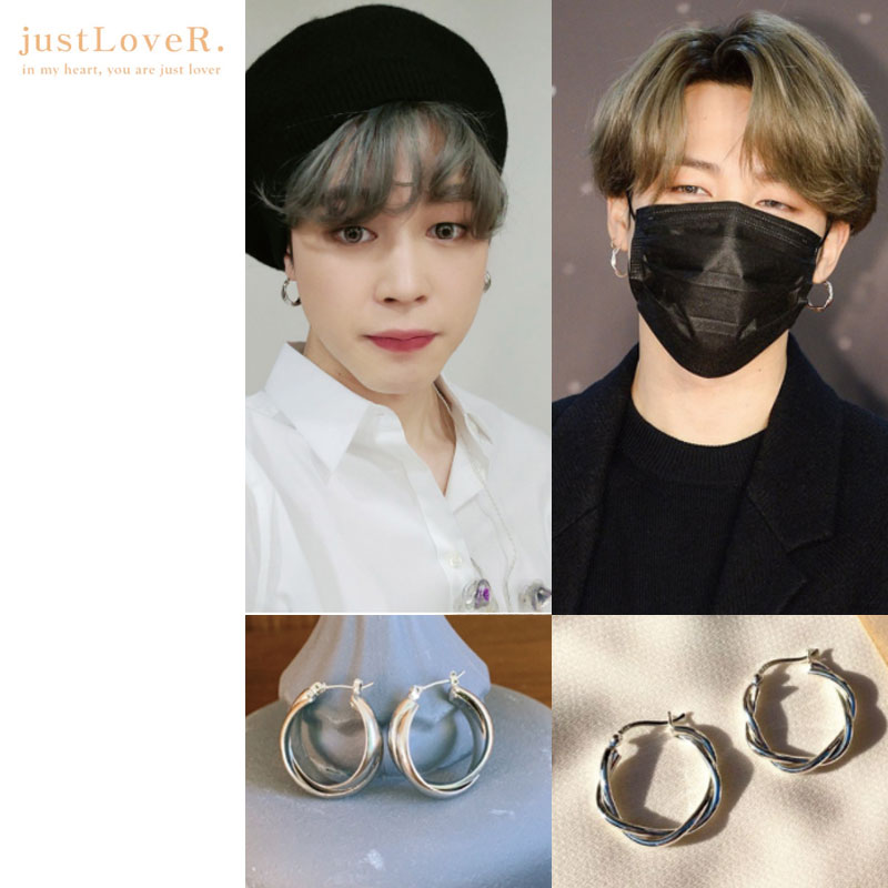 BTS jimin 着用[justLoveR] 人気 Louise Earrings Clementine Earrings シルバーリングイヤリング ジミン 韓国ファッション