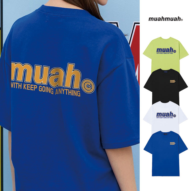 [MUAHMUAH] MUT20804 Double Logo ムアムア 半袖 Tシャツ レディース メンズ 韓国ファッション