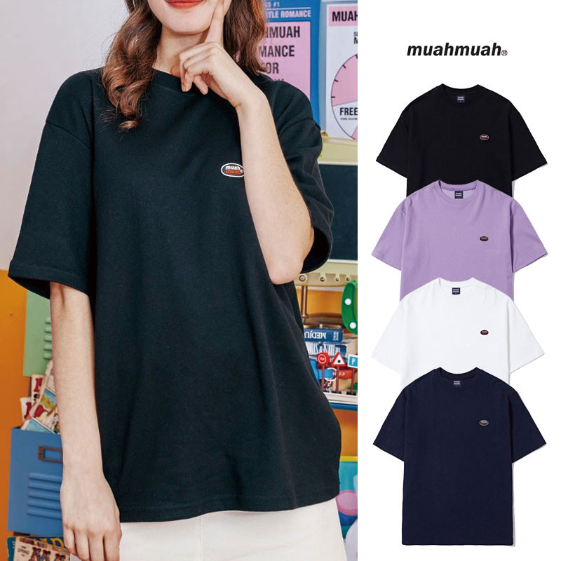 [MUAHMUAH] MUT19011 Wharfen Double Cotton ムアムア 半袖 Tシャツ レディース メンズ 韓国ファッション