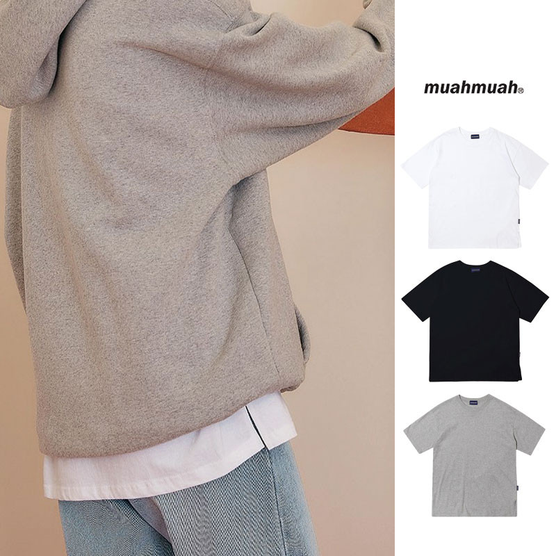 [MUAHMUAH] MUT20036 Layered Half Sleeve ムアムア 半袖 Tシャツ レディース メンズ 韓国ファッション