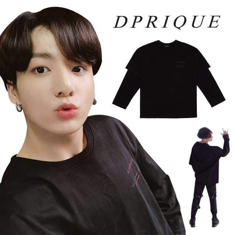 💜BTS JUNGKOOK 着用💜 [DPRIQUE] D20SBT040 06 Layered T-Shirt 長袖 Tシャツ レディース メンズ 韓国ファッション