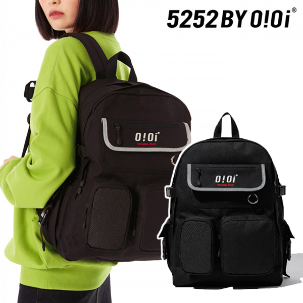 [O!Oi] 5252 by O!Oi 正規品 💙新着💙 [ORIGINAL PACK] UTILITY BACKPACK [BLACK] / リュック 韓国 通学 オアイオアイ レディース 大容量 学生 