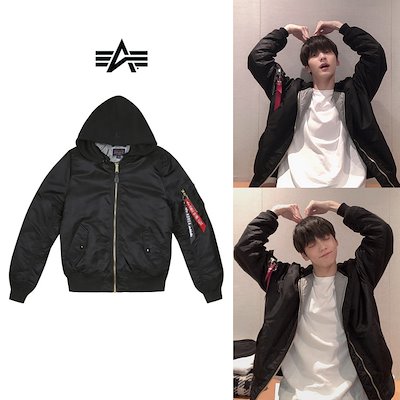 [ALPHA INDUSTRIES] TXT SOOBIN着用限定数量 MA-1 NATUS Black 男女共用ユニセックス ナトゥスフライトジャケット