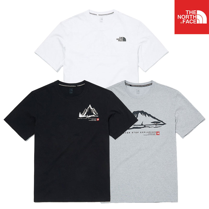 [THE NORTH FACE] ENJOY MOUNTAIN S/S R/TEE NT7UM08 ノースフェイス 半袖 Tシャツ レディース メンズ  韓国ファッション