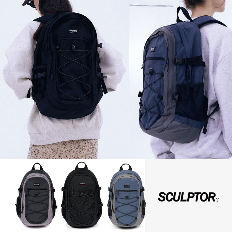 [SCULPTOR] Cordura String Rucksack Black リュックバックパック レディース メンズ 韓国ファッション