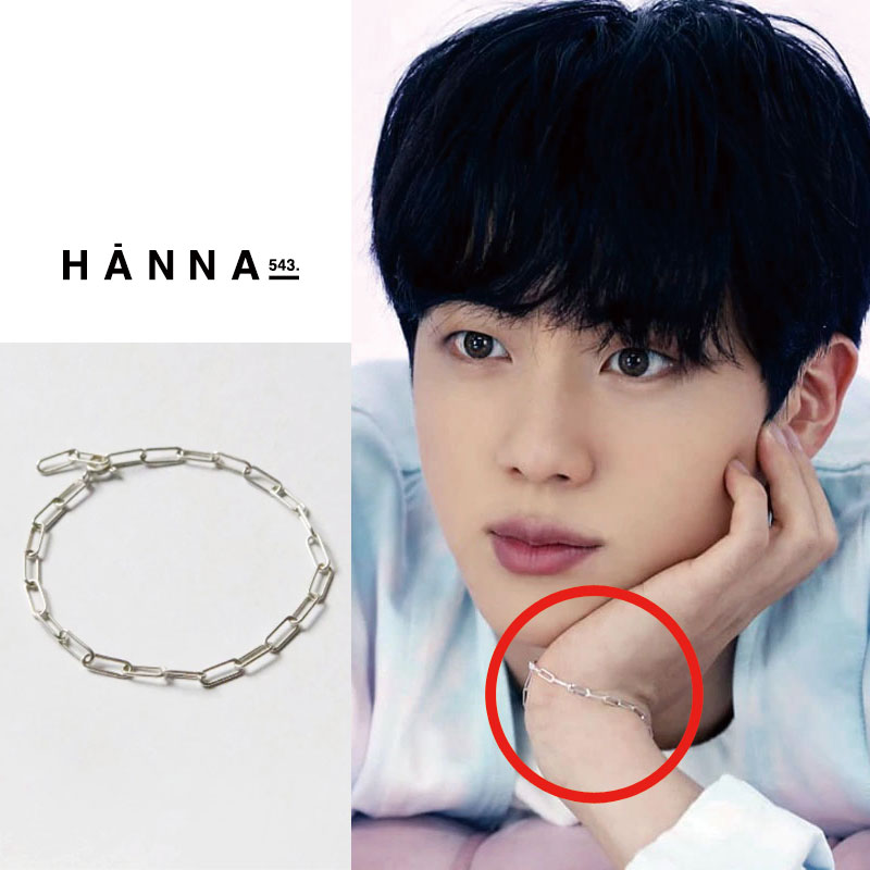 防弾少年団 bts jin 着用 [hanna543] B570 人気 Silver Bracelet シルバーブレスレット 韓国ファッション