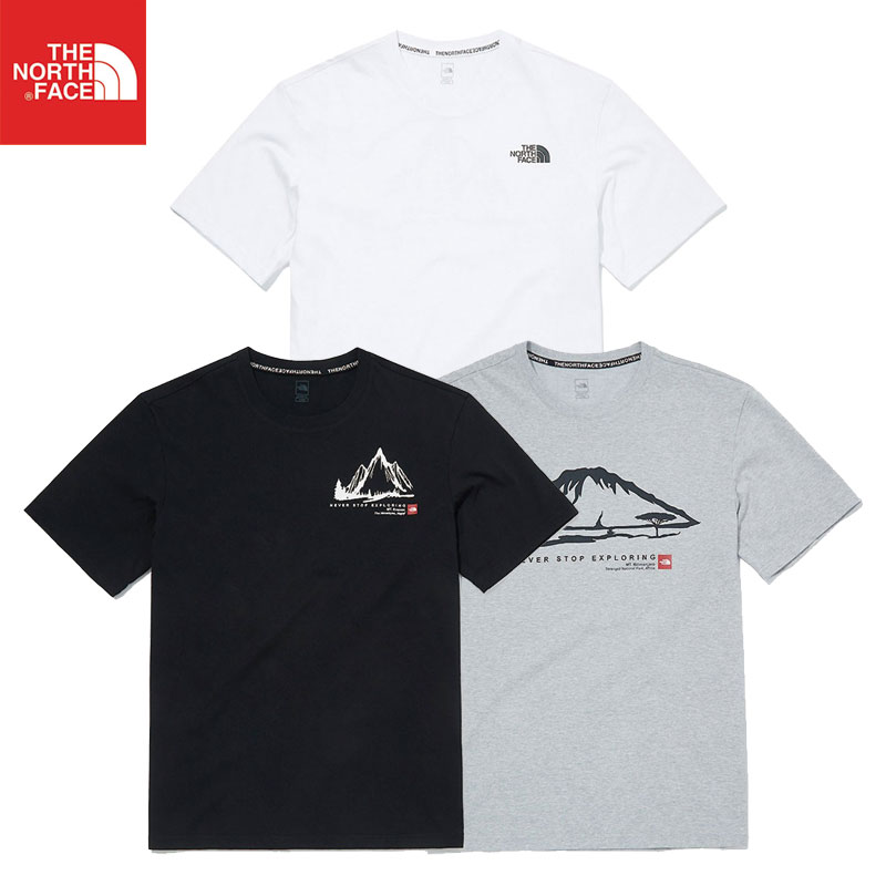 [THE NORTH FACE] ENJOY MOUNTAIN S/S R/TEE NT7UM08 ノースフェイス 半袖 Tシャツ レディース メンズ  韓国ファッション