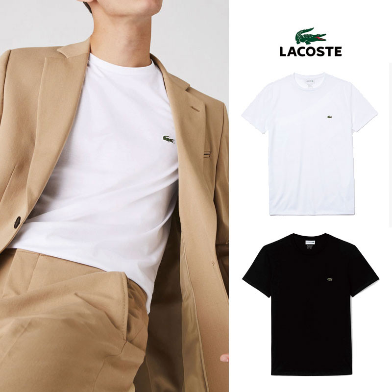 [LACOSTE] CREW NECK PIMA COTTON JERSEY T-SHIRT TH6709 ラコステ 半袖 Tシャツ レディース メンズ 韓国ファッション 