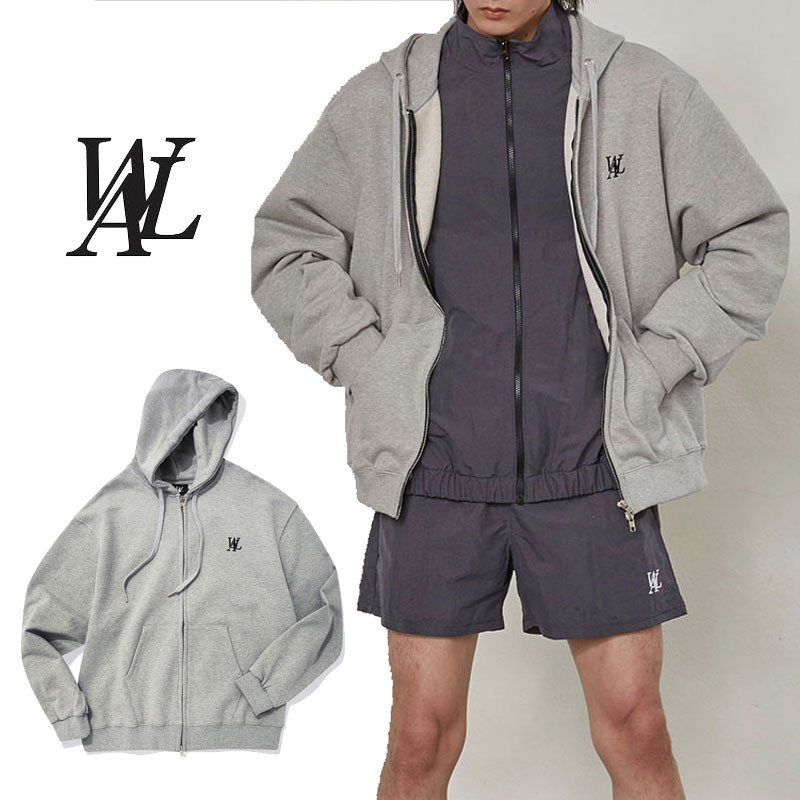 [WOOALONG] Signature hood zip-up ウアロン フード ジャケット レディース メンズ 韓国ファッション
