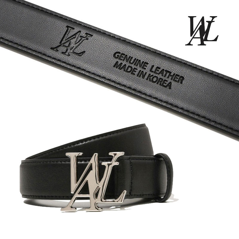 [WOOALONG] Signature Logo Leather Belt ウアロン ベルト レディース メンズ 韓国ファッション