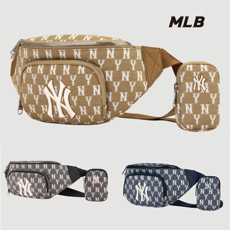 [MLB Korea] MONOGRAM JACQUARD HIP SACK 32BGCA111 エムエルビー ボディーバック レディース メンズ 韓国ファッション