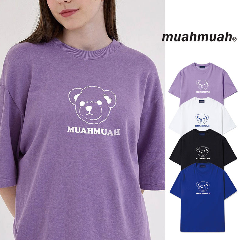 【MUAHMUAH] MUT21909 Signature Moa Bear Short-Sleeved T-Shirtムアムア半袖Tシャツレディースメンズ韓国ファッション