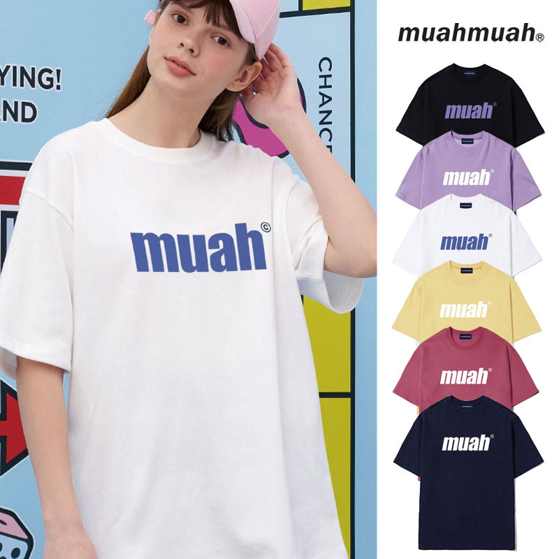 [MUAHMUAH] MUT19056 Balance MUAH Logo T-Shirtムアムア 半袖 Tシャツ レディース メンズ 韓国ファッション