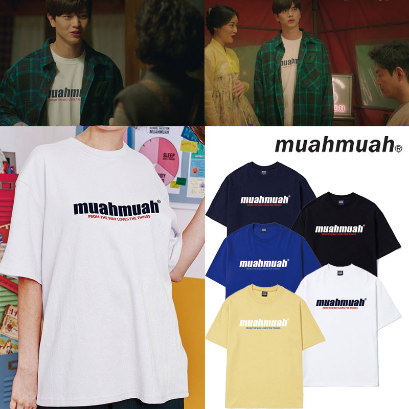 BTOB 着用 [MUAHMUAH] MUT19028 The Way Moa printed T-shirtムアムア 半袖 Tシャツ レディース メンズ 韓国ファッション