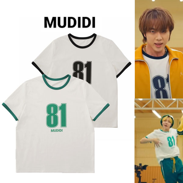 BTS JIN 着用J HOPE[MUDIDI] Oversize numbering t-shirt 002 Butter MV オーバーサイズ ナンバリング Tシャツ