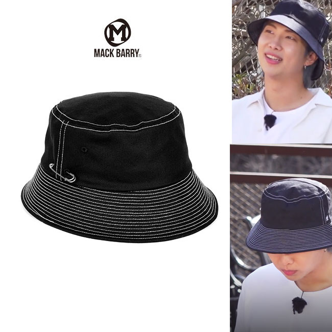 BTS RM着用 [MACK BARRY] MCBRY W LINE BUCKET HAT_Aホワイトラインバケットハット