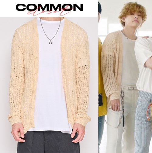 BTS V愛用[common-closet]Summer net cardigan サマー ネット カーディガンイエロー防弾少年団 テヒョン BUTTER 着用