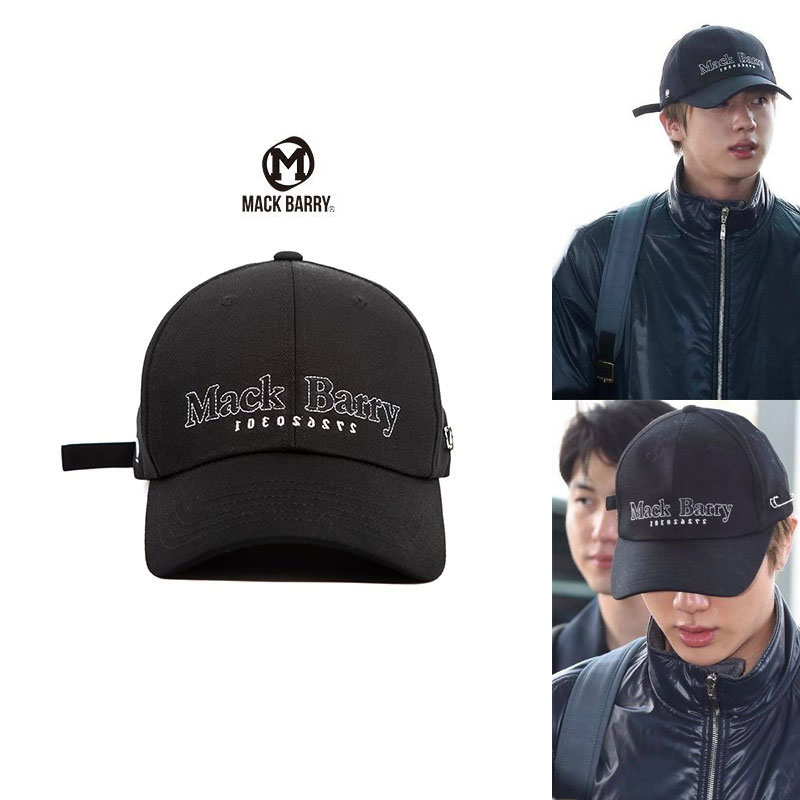 BTS JIN着用 [MACK BARRY] MACK NUMBER CURVE CAP BLACK キャップブラック