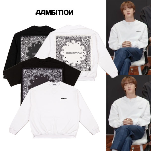 BTS JIN 着用[aambition]アアンビション ペイズリースエットシャツ 半袖Tシャツ