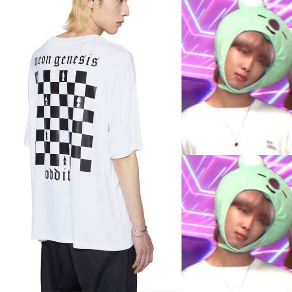 NEON GENESIS ODDITY BTS 着用 RM チェス ホワイト Tシャツ butterカラオケ